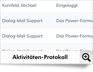 Es gibt ein detailliertes Aktivitäten-Protokoll, das alle Vorgänge in Ihrem Account auflistet.