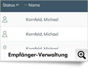 Mit der Empfängerverwaltung haben Sie alle Empfänger im Griff.