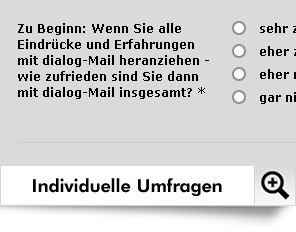 Mit Dialog-Mail auch Umfragen jeder Art erstellt und durchgeführt werden.