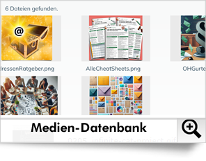 Die komfortable Medien-Datenbank bietet viele Funktionen, u.a können Sie hier direkt Bilder verkleinern.