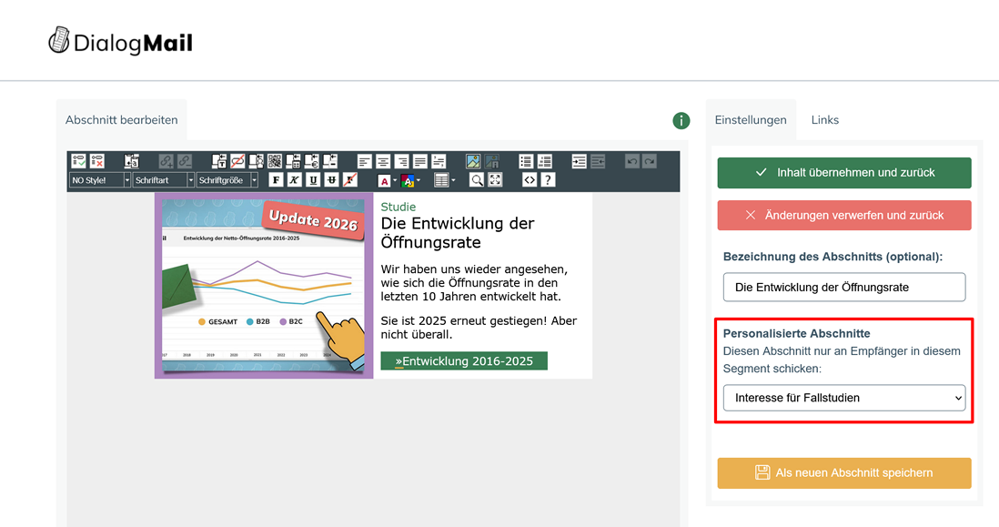 Für jeden Empfänger die richtigen Inhalte!
