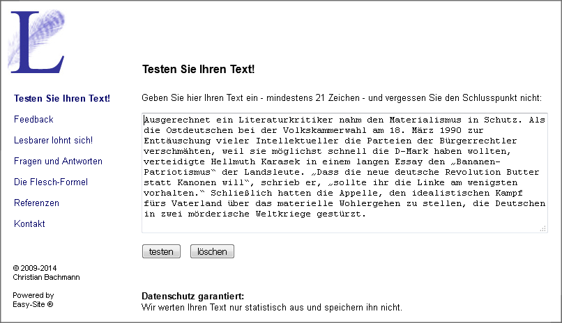 Die Lesbarkeit Ihrer Newsletter-Texte lässt sich mit einem simplen Tool ganz einfach und kostenlos überprüfen!