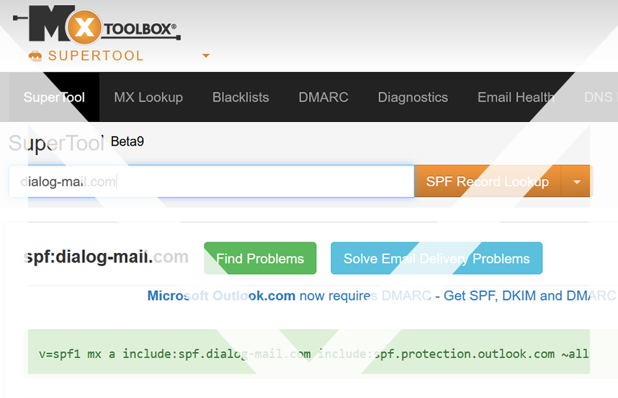 Tool zur Überprüfung des SPF-Eintrags