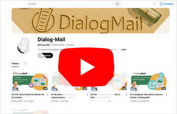 Dialog-Mail hat nun einen eigenen Youtube-Kanal und die ersten Videos über unsere tolle Software können Sie dort bereits finden.